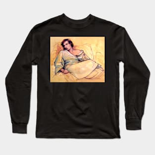 Portrait of Lucy sleeping Long Sleeve T-Shirt